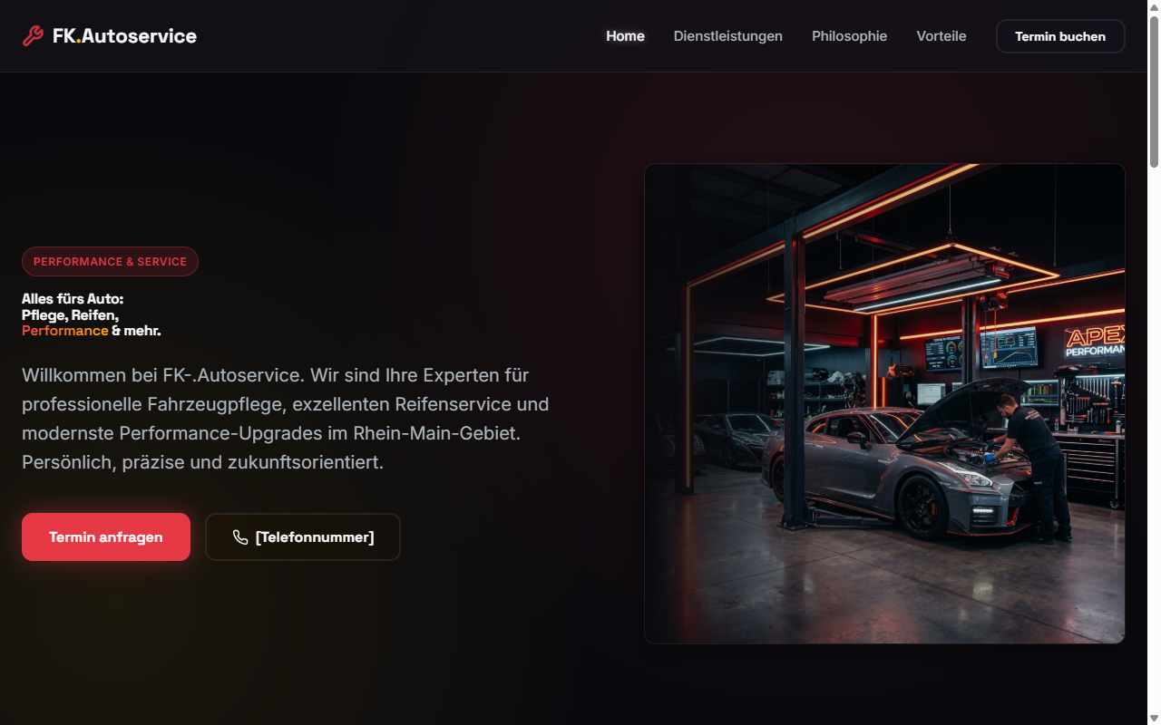 FK Autoservice Website Preview